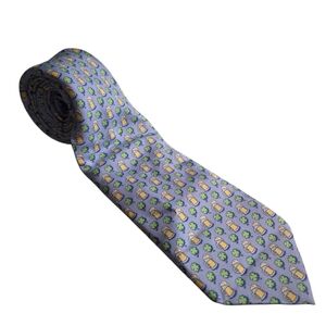 Vineyard Vines Neck Tie Blue Beer Mug Four Leaf Clover St Patty Patrick Silk L13